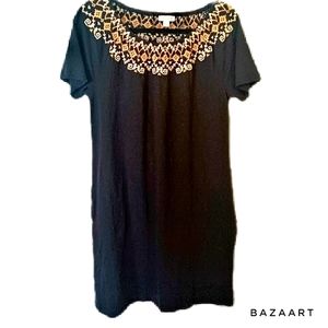 J. Jill Embroidered Cotton Knit Dress